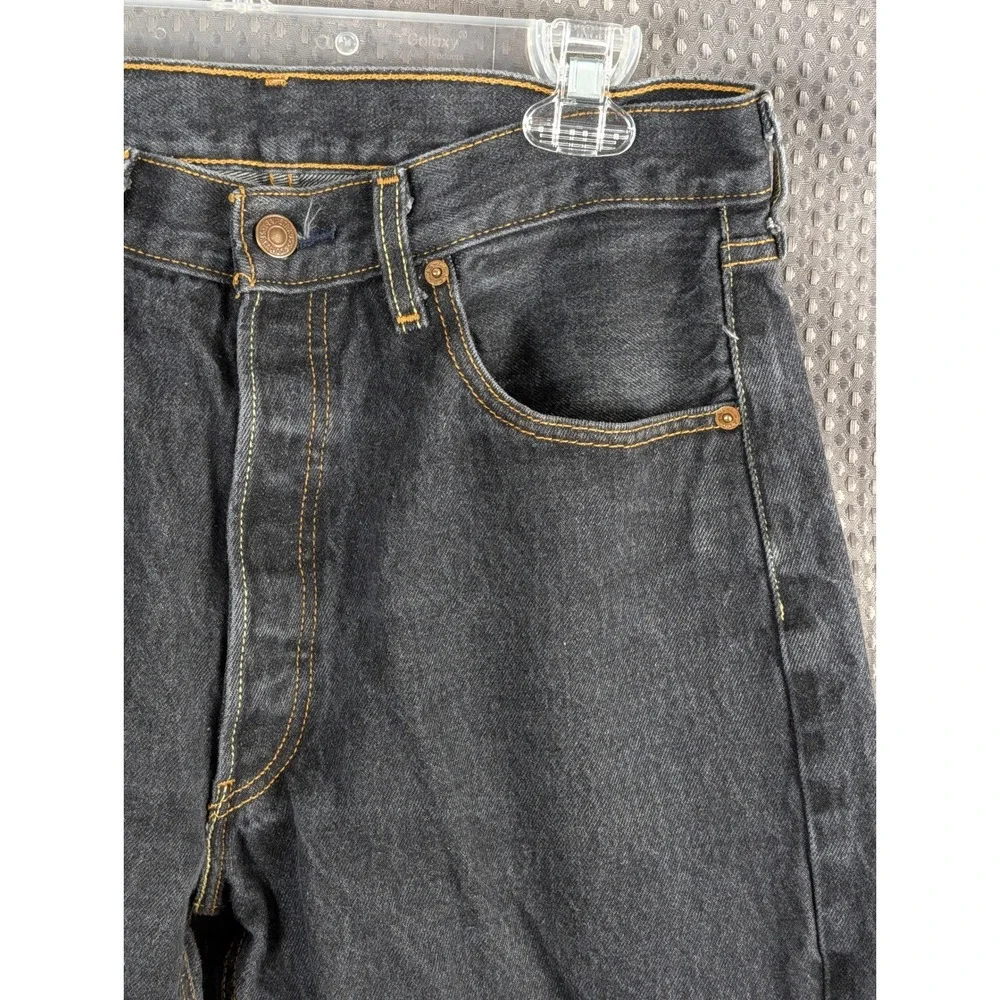 Levis 501XX Button Fly Jeans Mens 33x32 Faded Black Straight Fit Made in Mexico